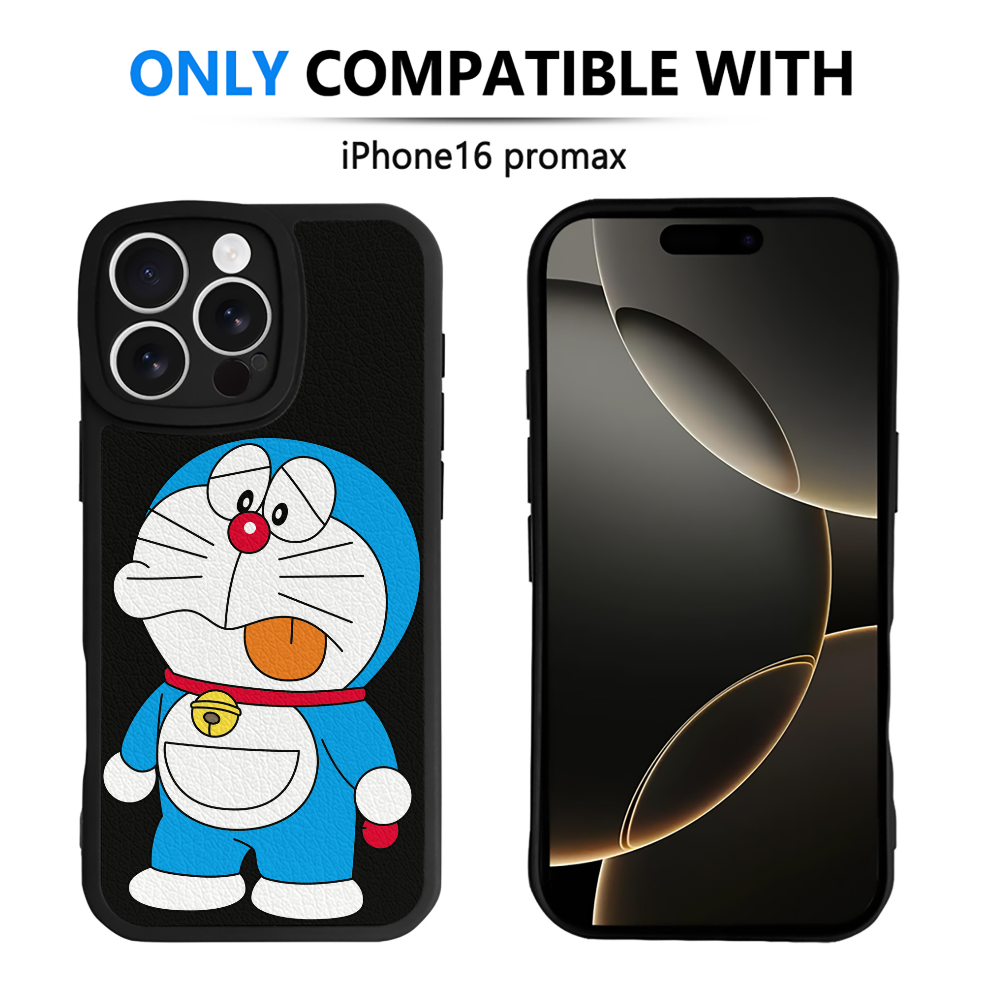 （画像用） ドラえもん Doraemon 【iPhone 16シリーズ対応】シリコンスマホケース（レザー調） 材質：シリコン